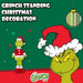 Grinch Standing Christmas Decoration Festive 46cm x 18cm Green X 1