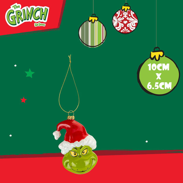 Grinch Christmas Tree Decoration Festive Gift 10cm x 6.5cm Green X 1