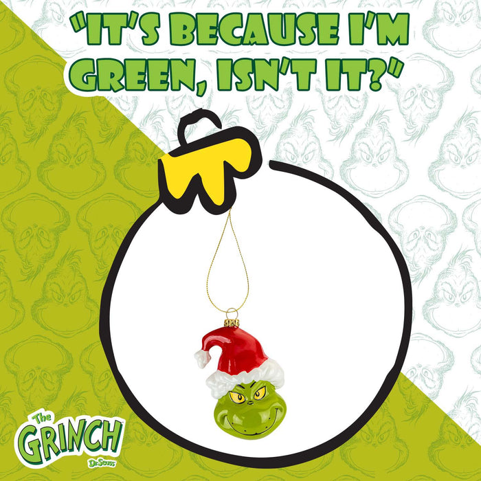 Grinch Christmas Tree Decoration Festive Gift 10cm x 6.5cm Green X 1