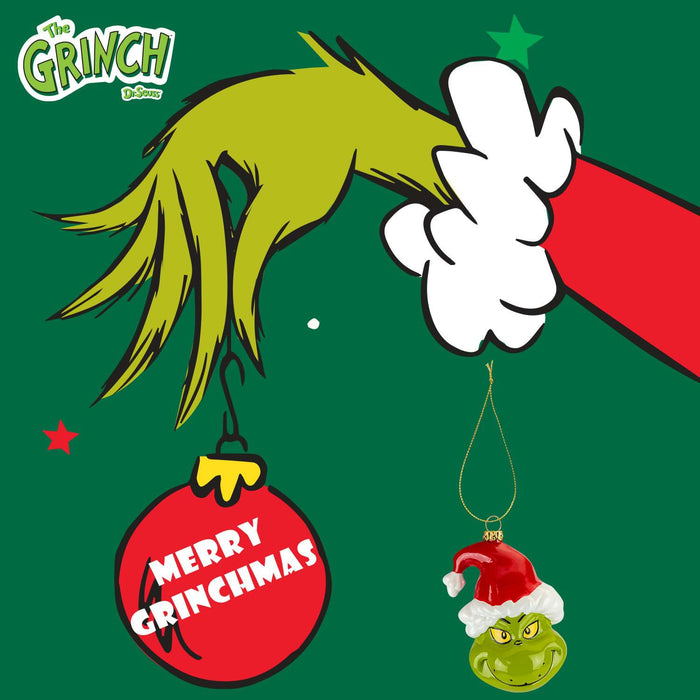 Grinch Christmas Tree Decoration Festive Gift 10cm x 6.5cm Green X 1
