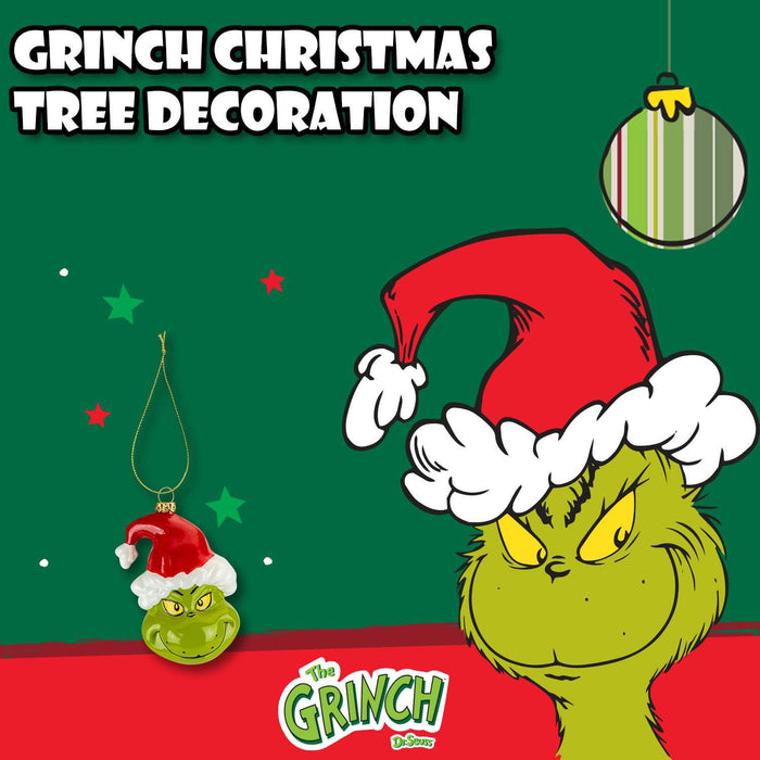 Grinch Christmas Tree Decoration Festive Gift 10cm x 6.5cm Green X 1