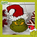 Grinch Christmas Light Up Wall Festive  Decoration 40cm x 30cm Green X 1