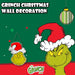 Grinch Christmas Light Up Wall Festive  Decoration 40cm x 30cm Green X 1