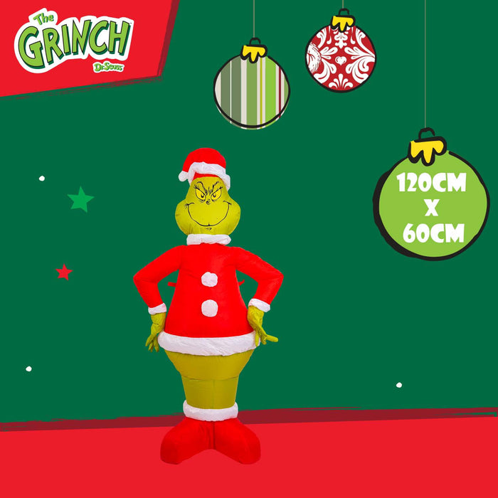 Grinch Christmas Inflatable Outdoor Decoration 120cm x 60cm Green X 1