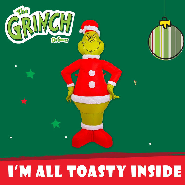 Grinch Christmas Inflatable Outdoor Decoration 120cm x 60cm Green X 1