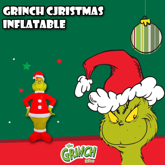 Grinch Christmas Inflatable Outdoor Decoration 120cm x 60cm Green X 1