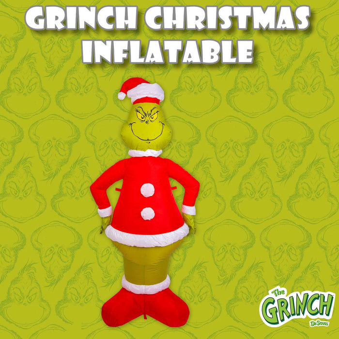 Grinch Christmas Inflatable Outdoor Decoration 150cm x 75cm Green X 1