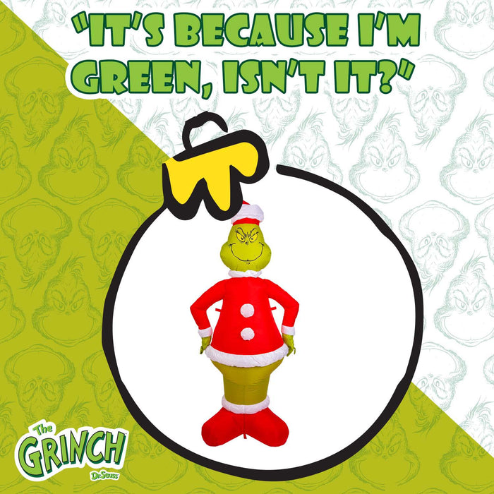 Grinch Christmas Inflatable Outdoor Decoration 150cm x 75cm Green X 1