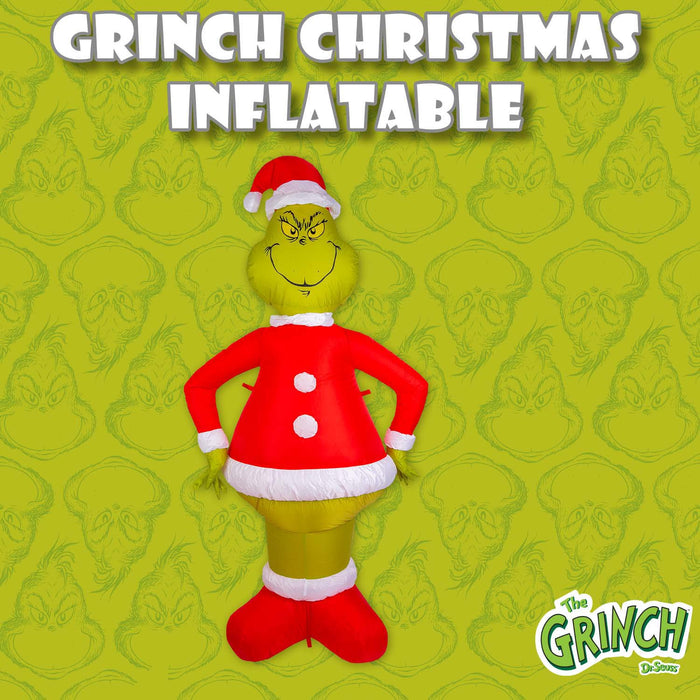 Grinch Christmas Inflatable Outdoor Decoration 180cm x 90cm Green X 1