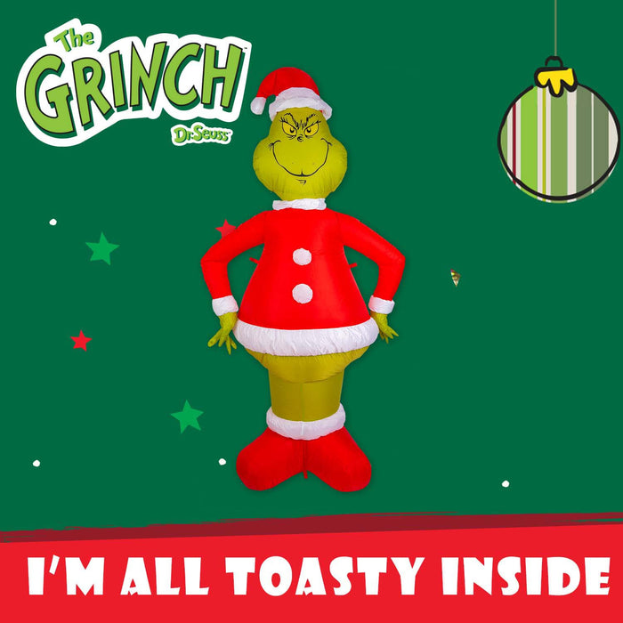 Grinch Christmas Inflatable Outdoor Decoration 180cm x 90cm Green X 1