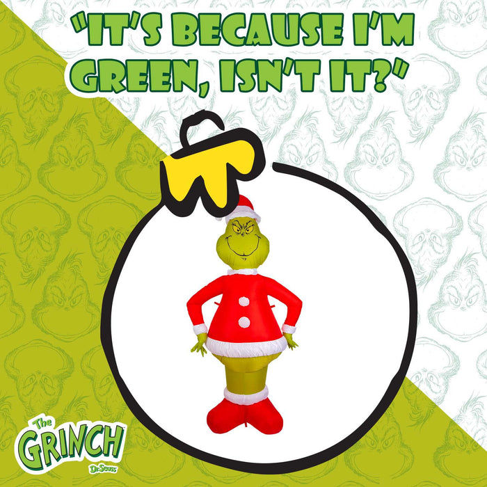 Grinch Christmas Inflatable Outdoor Decoration 180cm x 90cm Green X 1
