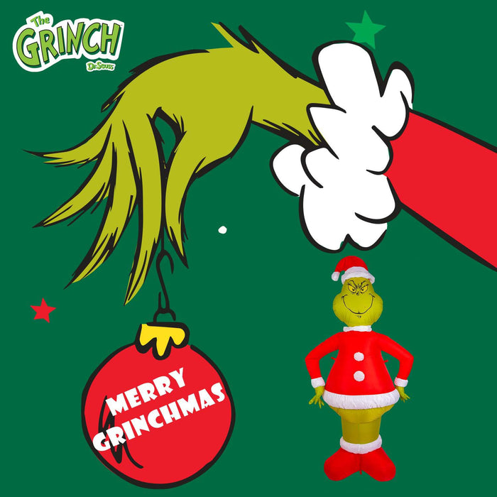 Grinch Christmas Inflatable Outdoor Decoration 180cm x 90cm Green X 1