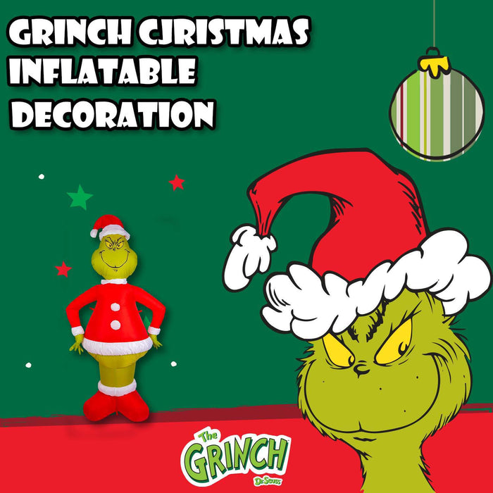 Grinch Christmas Inflatable Outdoor Decoration 180cm x 90cm Green X 1