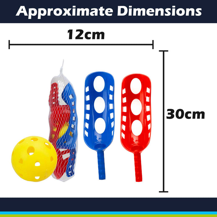 Scoop Catch Ball Set Red Blue Outdoor Summer Garden Game