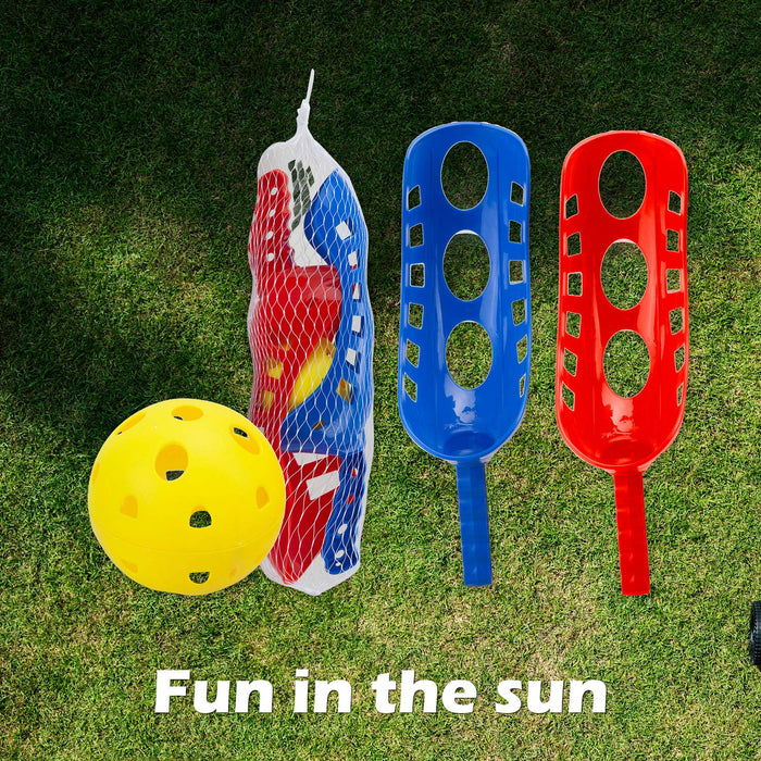 Scoop Catch Ball Set Red Blue Outdoor Summer Garden Game