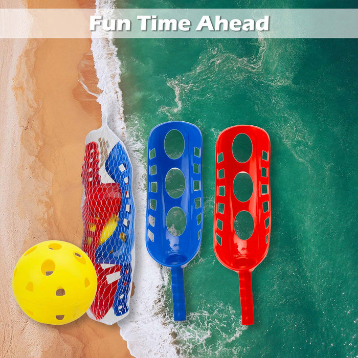 Scoop Catch Ball Set Outdoor Games Summer Activity 30cm x 12cm Red Blue X 2