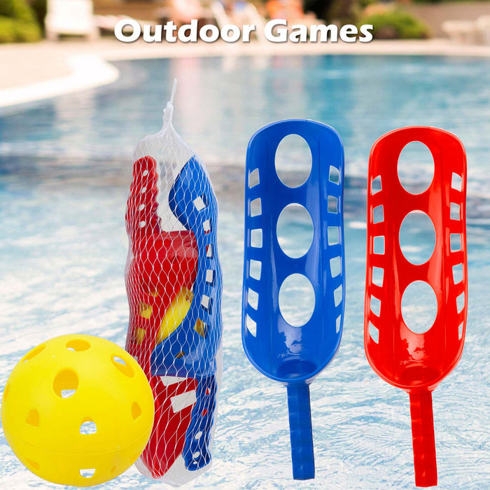 Scoop Catch Ball Set Outdoor Games Summer Activity 30cm x 12cm Red Blue X 2