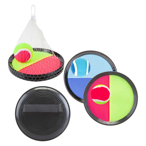 Catch Ball Set Hook & Loop Outdoor Games Summer 20cm x 20cm Varied Colour X 2