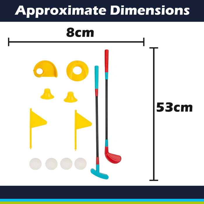 Childs Golf Set Outdoor Games Summer Activity 53cm x 8cm Multi Coloured X 2