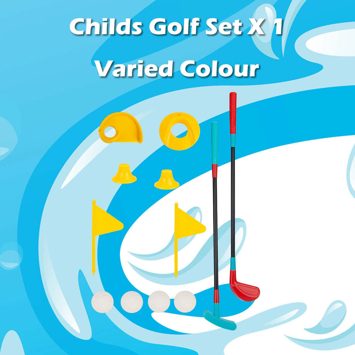 Childs Golf Set Outdoor Games Summer Activity 53cm x 8cm Multi Coloured X 2