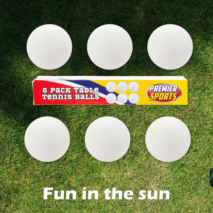 Table Tennis Balls White 6 Pack Outdoor Summer Garden Game