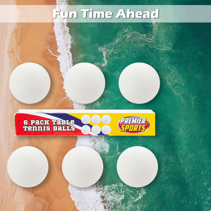 Table Tennis Balls Outdoor Games Summer Activity 4cm x 24cm White X 6 Pack
