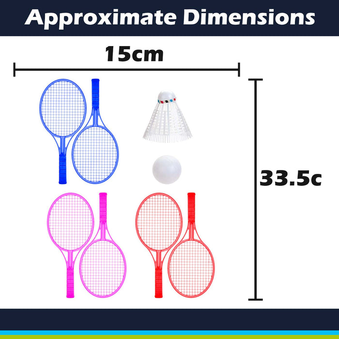 Badminton Set Outdoor Games Summer Activity 33.5cm x 15cm Varied Colour X 2