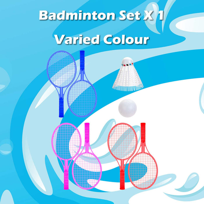 Badminton Set Outdoor Games Summer Activity 33.5cm x 15cm Varied Colour X 2