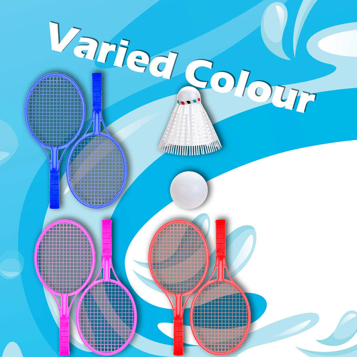 Badminton Set Outdoor Games Summer Activity 33.5cm x 15cm Varied Colour X 2