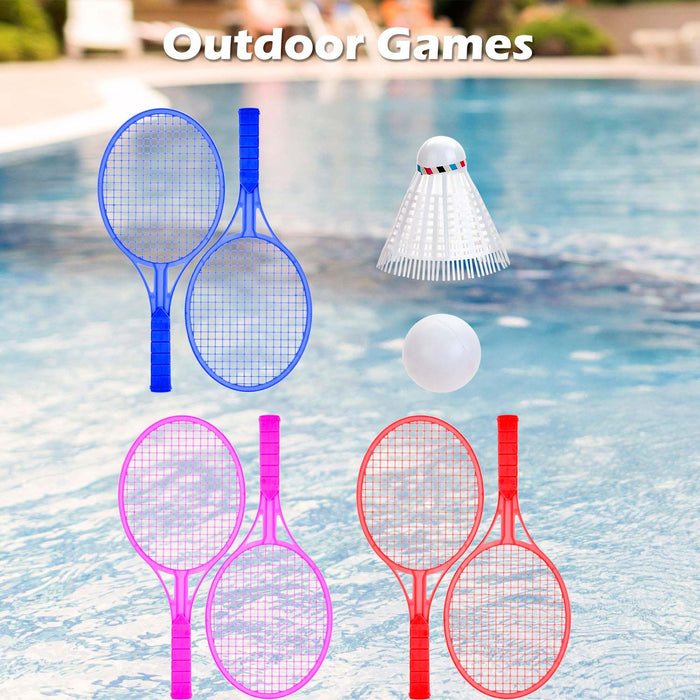 Badminton Set Outdoor Games Summer Activity 33.5cm x 15cm Varied Colour X 2