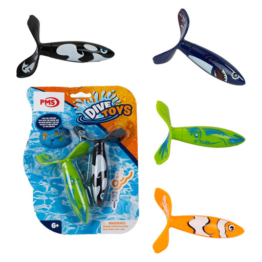 Sea Life Diving Torpedo Toy Spin Action Black,Green or Orange