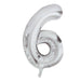 Silver Foil Number 6 Balloon 34" Metallic Party Decoration