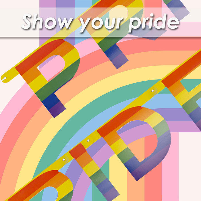 Pride Banner Gay LGBT Pride, Colourful Stripes for Pride Festival 180cm Rainbow