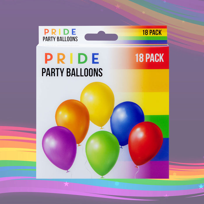 Pride Balloons Gay LGBT Pride, Colorful Stripes Pride Festival 18 Pack Rainbow