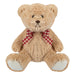 Bear Soft Toy with Checked Bow Plush 20cm x 12cm Brown X 1