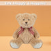 Bear Soft Toy with Checked Bow Plush 20cm x 12cm Brown X 1