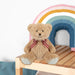 Bear Soft Toy with Checked Bow Plush 20cm x 12cm Brown X 1