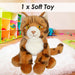 Bengal Cat Soft Toy Premium Quality Orange - 30cm x 12cm