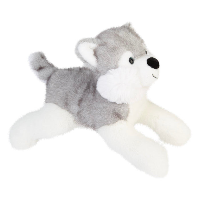 Lying Luxury Frosty Husky Soft Toy Two Tone Grey - 36cm x 12cm