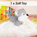 Lying Luxury Frosty Husky Soft Toy Two Tone Grey - 36cm x 12cm
