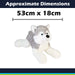 Lying Luxury Frosty Husky Soft Toy Two Tone Grey - 53cm x 18cm