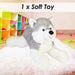 Lying Luxury Frosty Husky Soft Toy Two Tone Grey - 53cm x 18cm