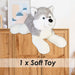 Lying Luxury Frosty Husky Soft Toy Two Tone Grey - 53cm x 18cm