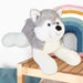 Lying Luxury Frosty Husky Soft Toy Two Tone Grey - 53cm x 18cm