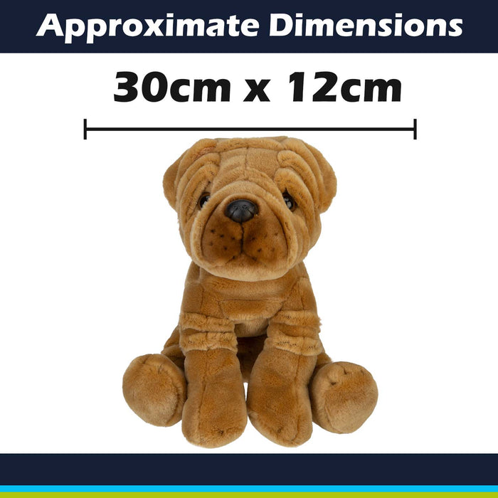 Sharpei Dog Soft Toy Premium Quality Brown - 30cm x 12cm