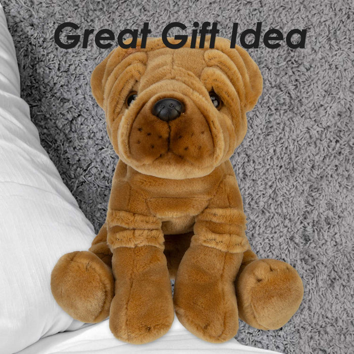 Sharpei Dog Soft Toy Premium Quality Brown - 30cm x 12cm
