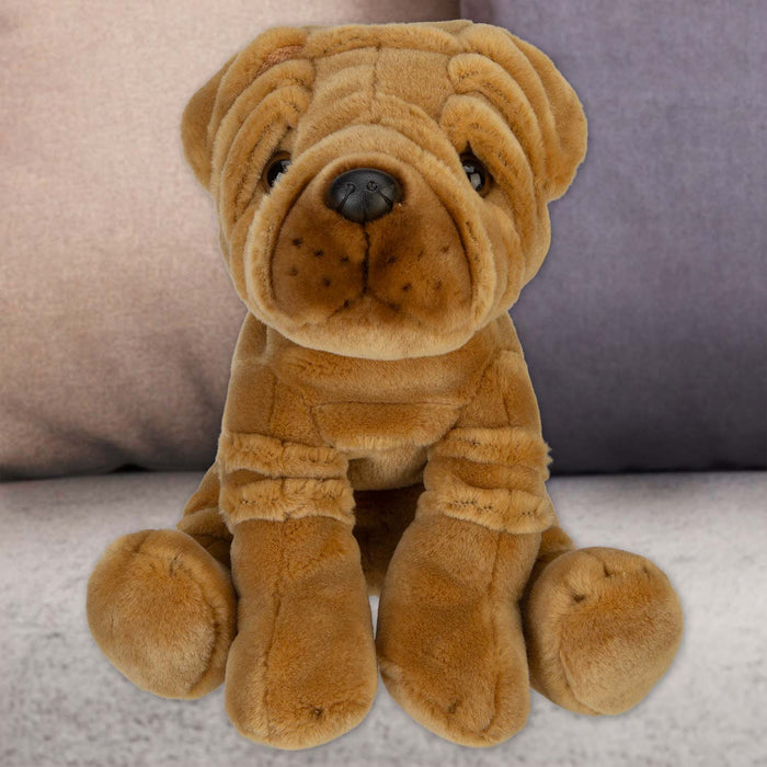 Sharpei Dog Soft Toy Premium Quality Brown - 30cm x 12cm