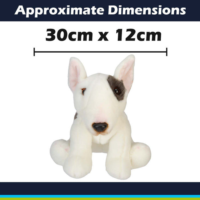 Bull Terrier Dog Soft Toy Premium Quality White - 30cm x 12cm
