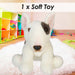 Bull Terrier Dog Soft Toy Premium Quality White - 30cm x 12cm