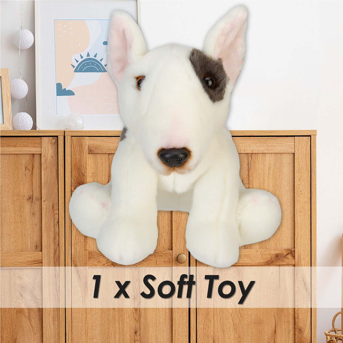 Bull Terrier Dog Soft Toy Premium Quality White - 30cm x 12cm